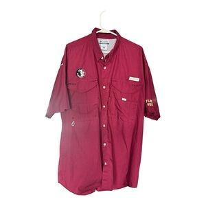 Florida State Seminoles Columbia PFG Men’s XL Fishing Shirt Vented Short Sleeve